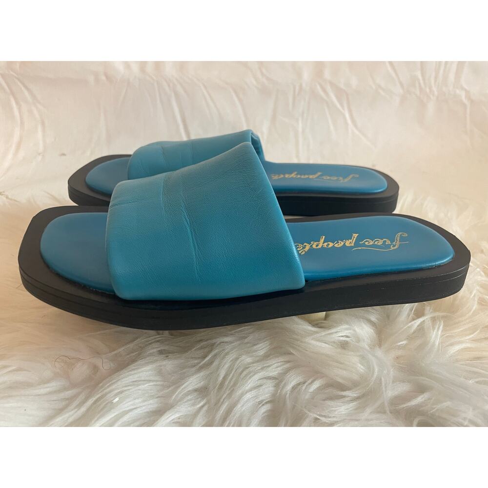 Free People Women's Sandal Size 6 Slide Blue EUC Turquoise